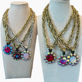 ATG Crystal Flower Chain Necklaces