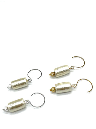 LumiÃ¨re Cotton Pearl Drop Earrings