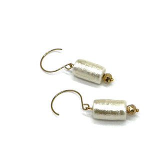 LumiÃ¨re Cotton Pearl Drop Earrings