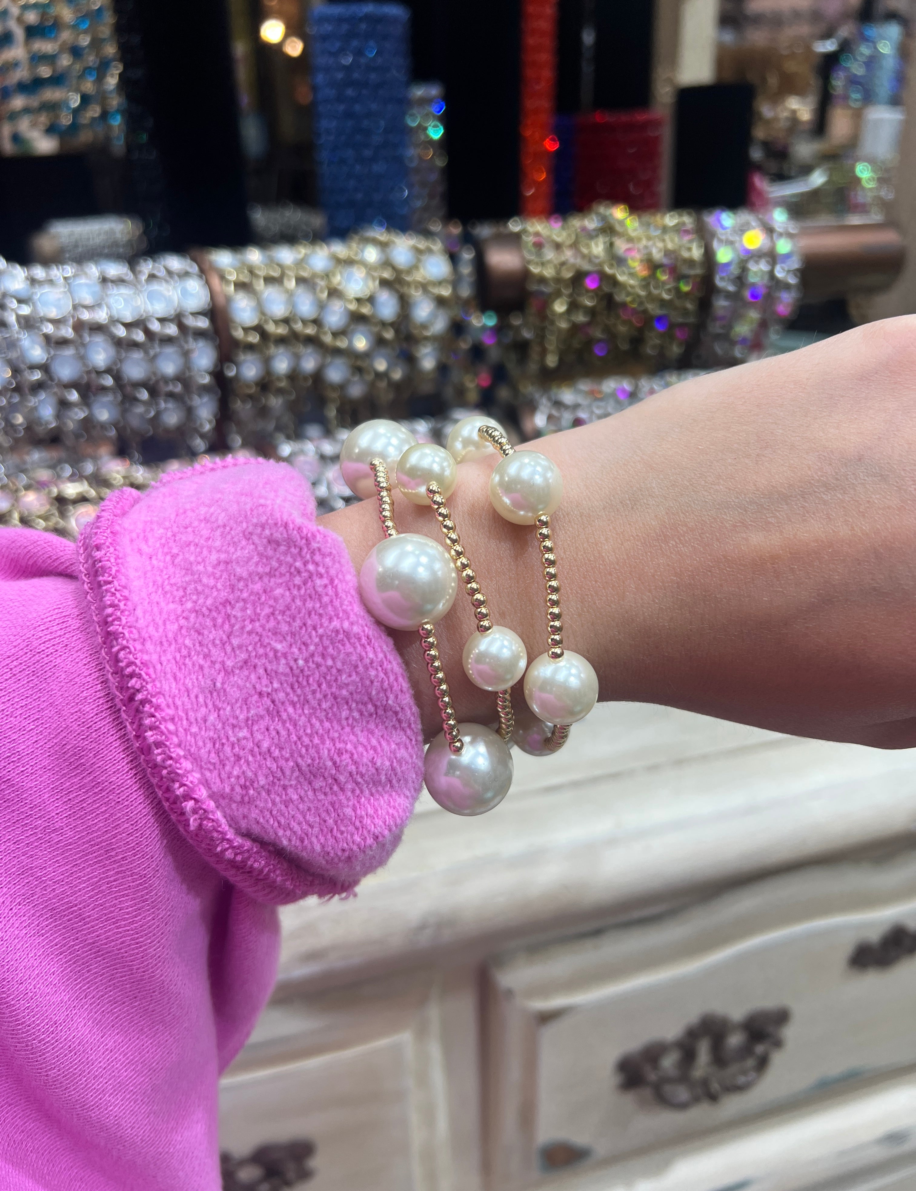 ATG 3-Strand Pearl Bracelet Stacks
