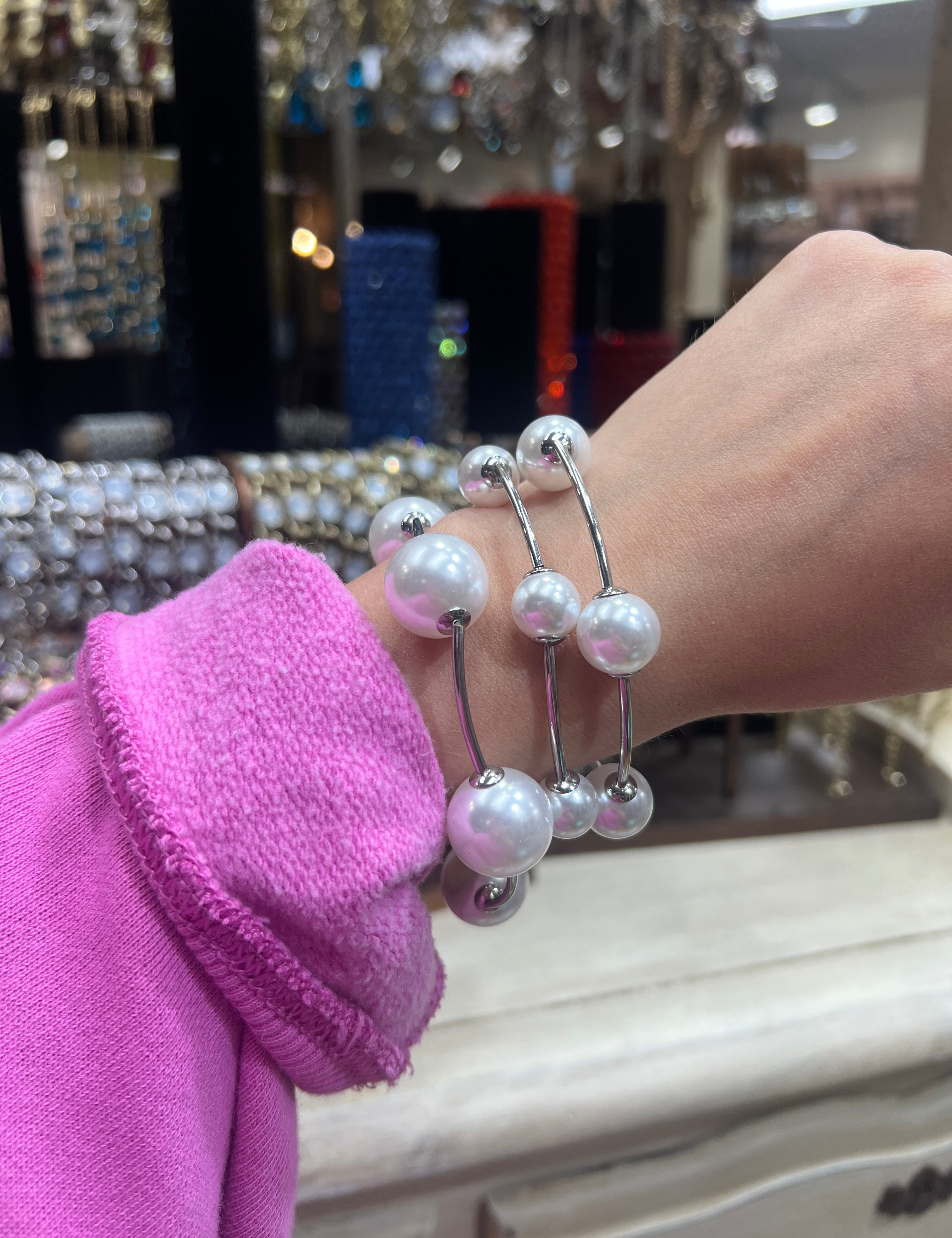 ATG 3-Strand Pearl Bracelet Stacks