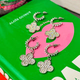 Luxe Clover Sparkle Hoop Earrings - Silver Options
