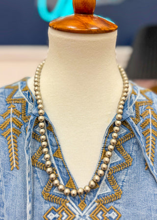 Taos Navajo Pearl Necklace 20" Strand