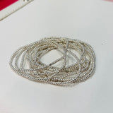 Lennon Beaded Bracelet Set - Silver