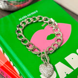 Heart Crystal Charm Bracelet