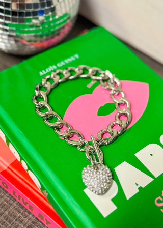 Heart Crystal Charm Bracelet