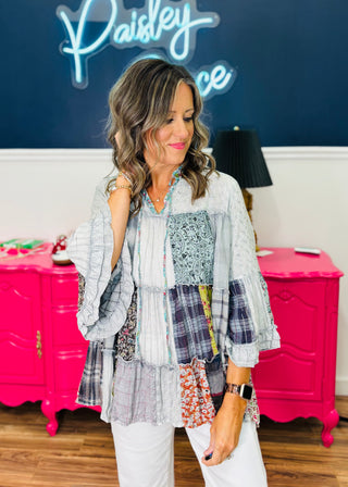 Foggy Morning Patchwork Top
