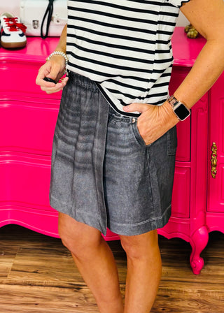 Dear Scarlett Shine Down Zenim Skort - Charcoal