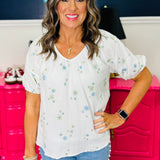 Floral Bubble Long Sleeve Top
