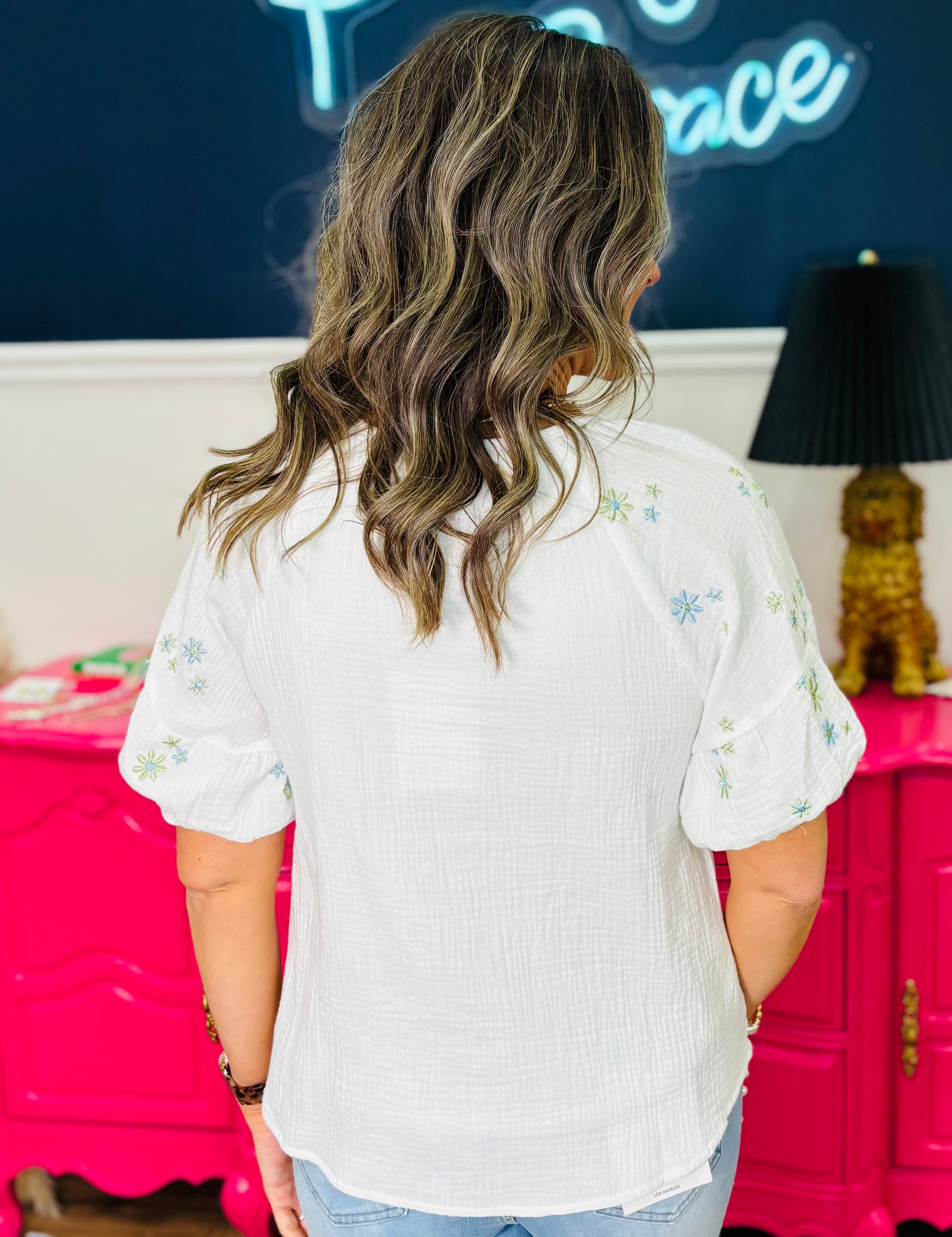 Floral Bubble Long Sleeve Top
