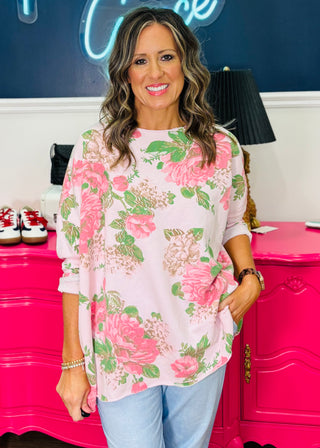 Relaxed In Romance Top - Pink