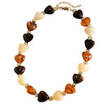Amber Beaded Heart Necklace - PREORDER