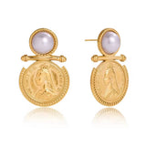 Amanda Pearl Coin Earrings - PREORDER