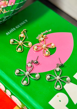 Marnie Pearl Cross Earrings