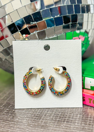 Kendall Multi Crystal Hoop Earrings