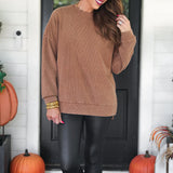 Alexis Corded Pullover - CHOCOLATE - FINAL SALE