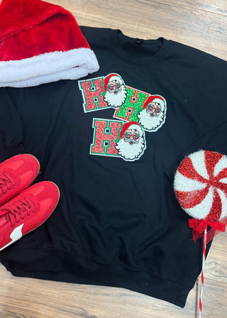 Ho Ho Ho Sequined Patch Sweatshirt