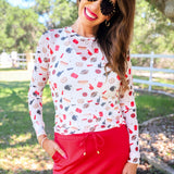 PREORDER- Alyssa Mesh Top- Red Tailgate