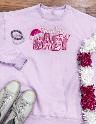 Santa Baby Sequin Patch Sweatshirt