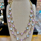 ATG Pink Opal Mix Shape Crystal Necklaces