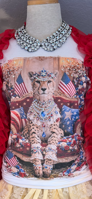 Patriotic Leopard Boujee Tee - Preorder