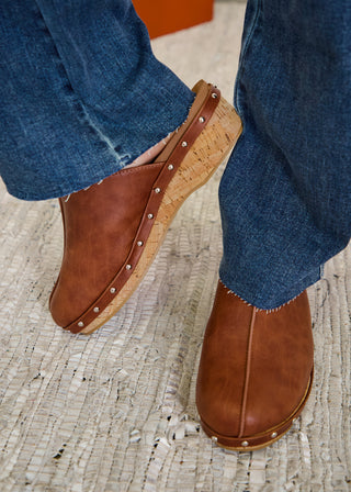 Newbie (Low Wedge) Clogs by Corkys - Bourbon