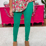 28" Chic Solid Skinny Pants - Kelly Green* FINAL SALE *