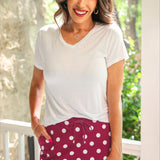 DEAL - Burgundy Polka Dot Skort - PREORDER