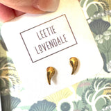 Swish Paisley Studs - Deadstock Gold Stud Earrings