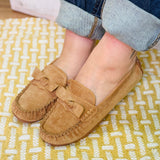 Driving Miss Daisy Camel Faux Suede Flats By Corkys