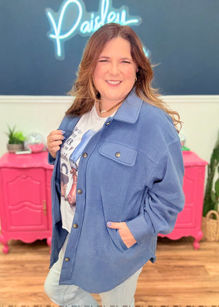 A Day For You Shacket - Denim Blue