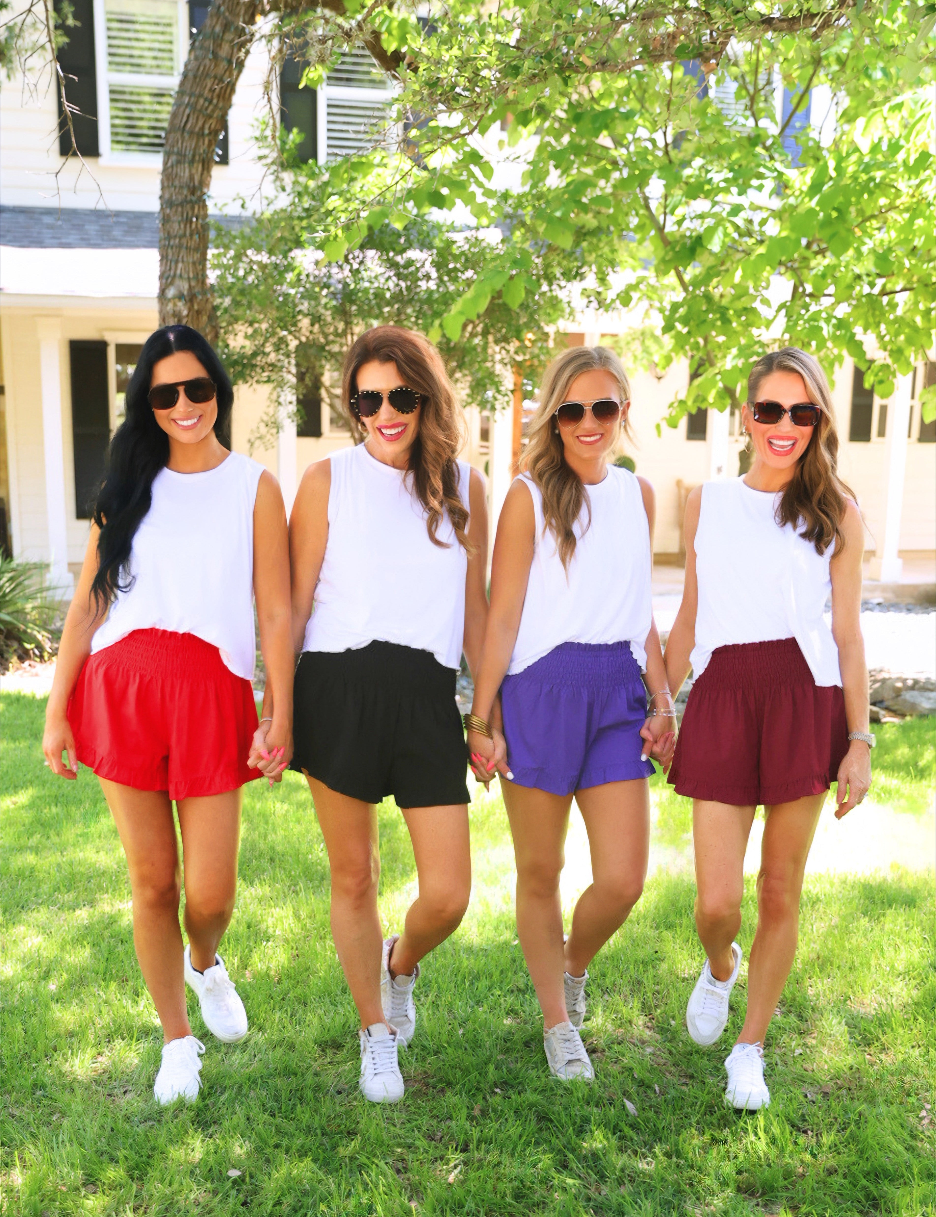 PREORDER- Sunny Strolls High Waisted Shorts- Purple