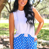 PREORDER- Easy Win Polka Dot Boxer Shorts- Blue