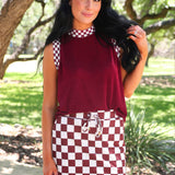 PREORDER- Checkmate Ribbed Tank- Maroon