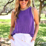 PREORDER- Checkmate Ribbed Tank- Purple