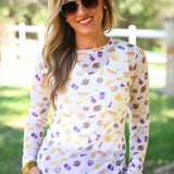 PREORDER- Alyssa Mesh Top- Purple Tailgate