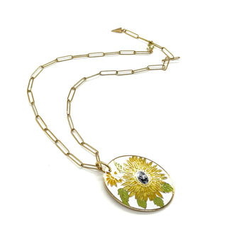 Sunflower Love Paperclip Chain Necklace  - PREORDER