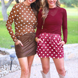 Kate Mesh Top- Chocolate Polka Dot - PREORDER