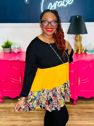 Color Block Tiered Top