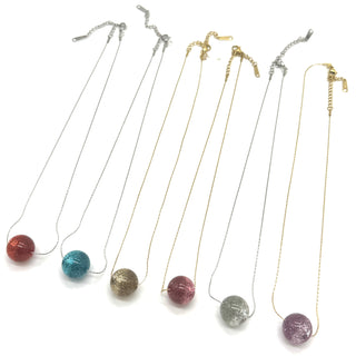 Glitter Ball Slide Necklace  - PREORDER