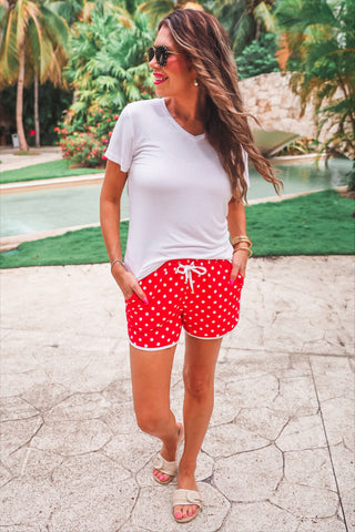 Red Polka Dot Everyday Shorts