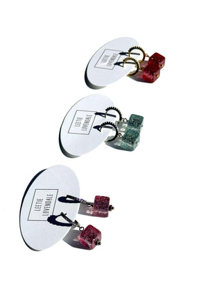 GlitterBox Huggie Drop Earrings  - PREORDER