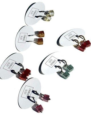 GlitterBox Huggie Drop Earrings  - PREORDER