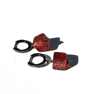 GlitterBox Huggie Drop Earrings  - PREORDER