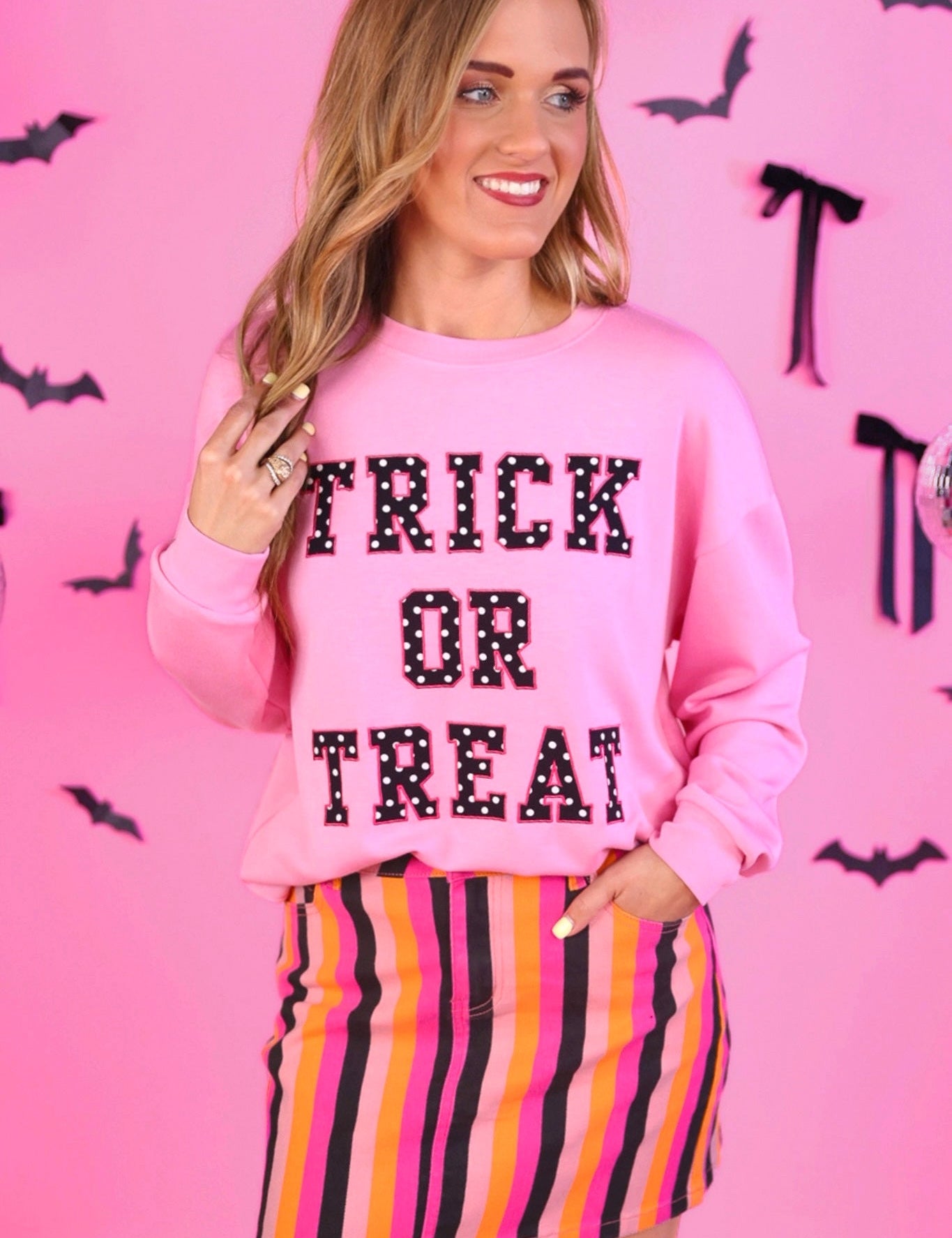 PREORDER- Boo Stripes Nova Denim Skirt