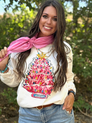 Callie Ann Stelter Pink Christmas Tree Tee & Sweatshirt