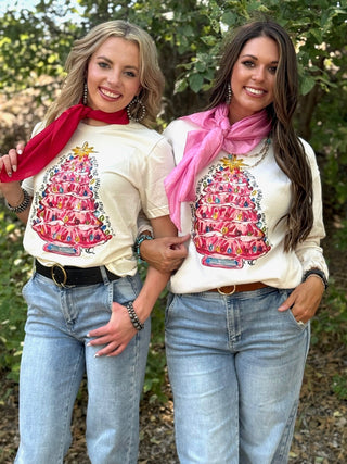 Callie Ann Stelter Pink Christmas Tree Tee & Sweatshirt