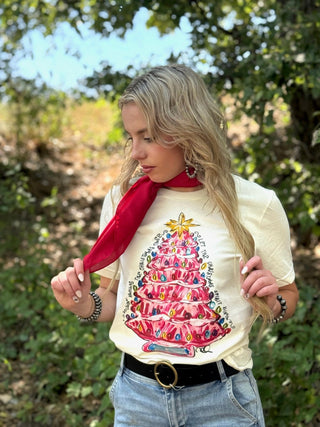 Callie Ann Stelter Pink Christmas Tree Tee & Sweatshirt