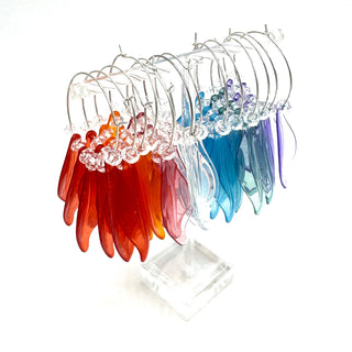 Willow Leaf Hoops â€” Made With Vintage Lucite  - PREORDER