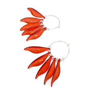 Willow Leaf Hoops â€” Made With Vintage Lucite  - PREORDER